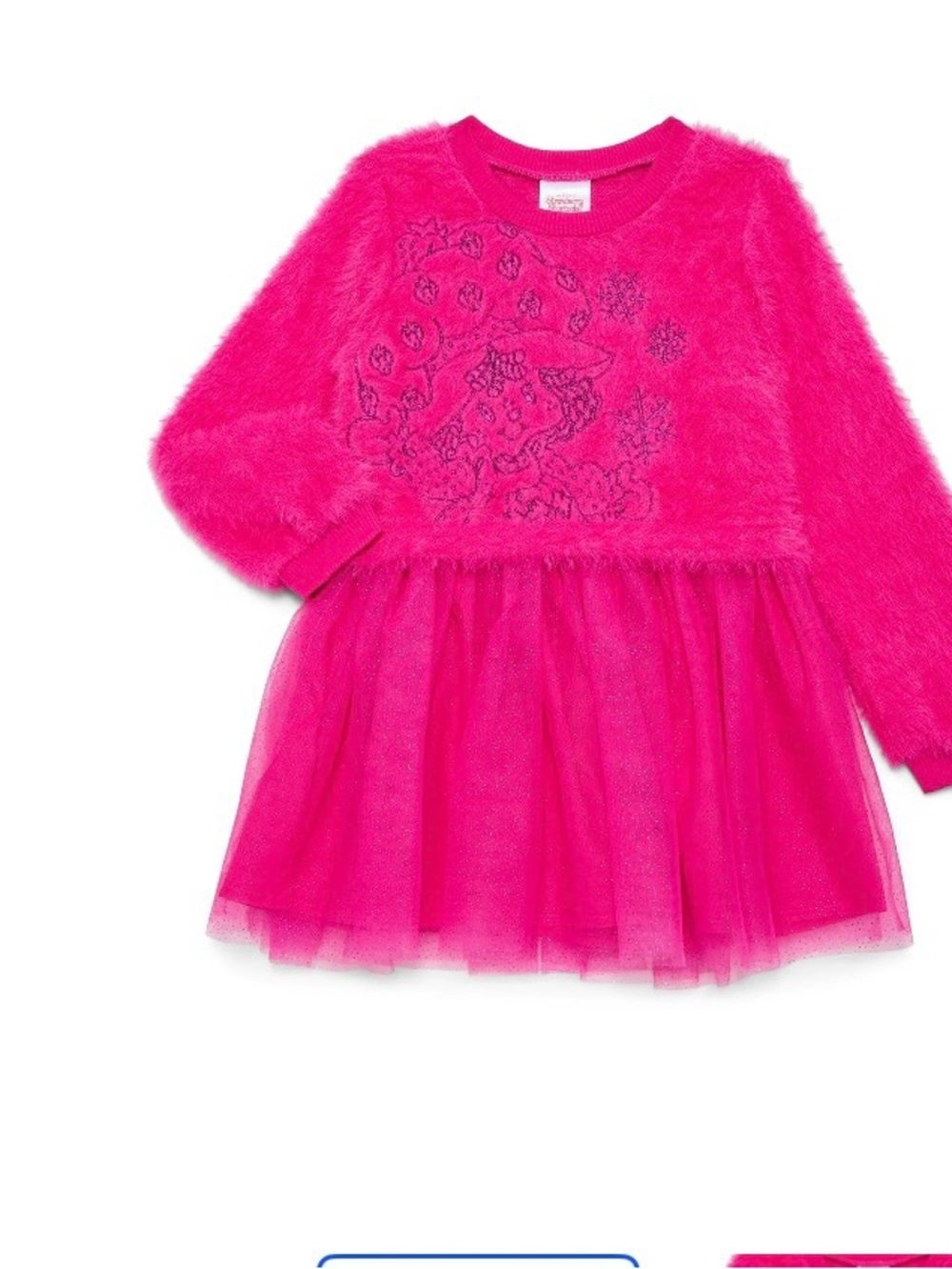 Fuzzy Tulle  Strawberry Shortcake Pullover Dress in Bright Hot Pink